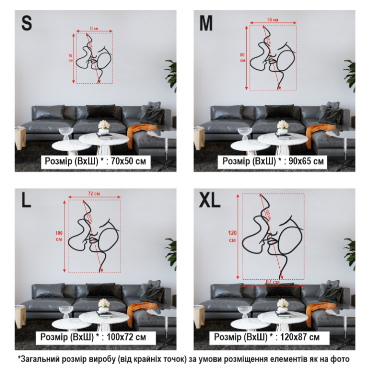 Декоративне романтичне панно картина на стіну Поцілунок m39.com.ua Декоративне романтичне панно картина на стіну Поцілунок