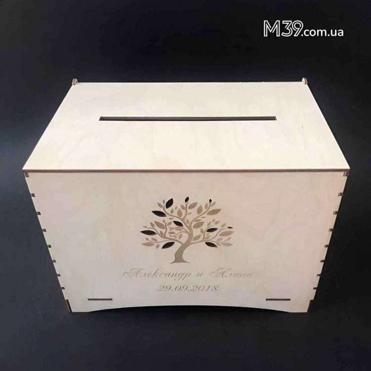 Коробка для грошей з деревом