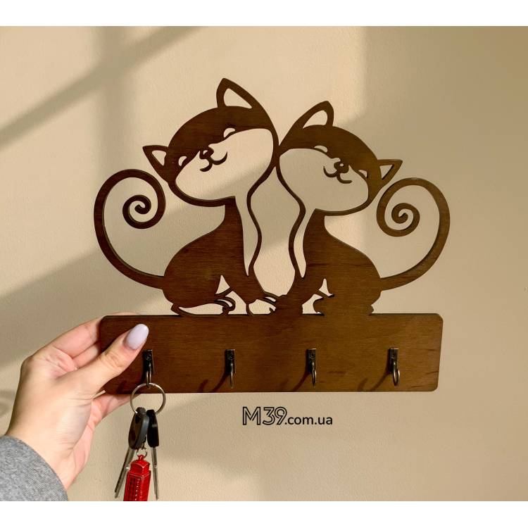 Милий Подарунок на Новосілля - Ключниця "Два Милих Котика" m39.com.ua Милий Подарунок на Новосілля - Ключниця "Два Милих Котика"