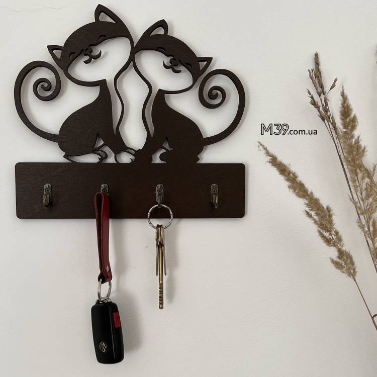 Милий Подарунок на Новосілля - Ключниця "Два Милих Котика" m39.com.ua Милий Подарунок на Новосілля - Ключниця "Два Милих Котика"