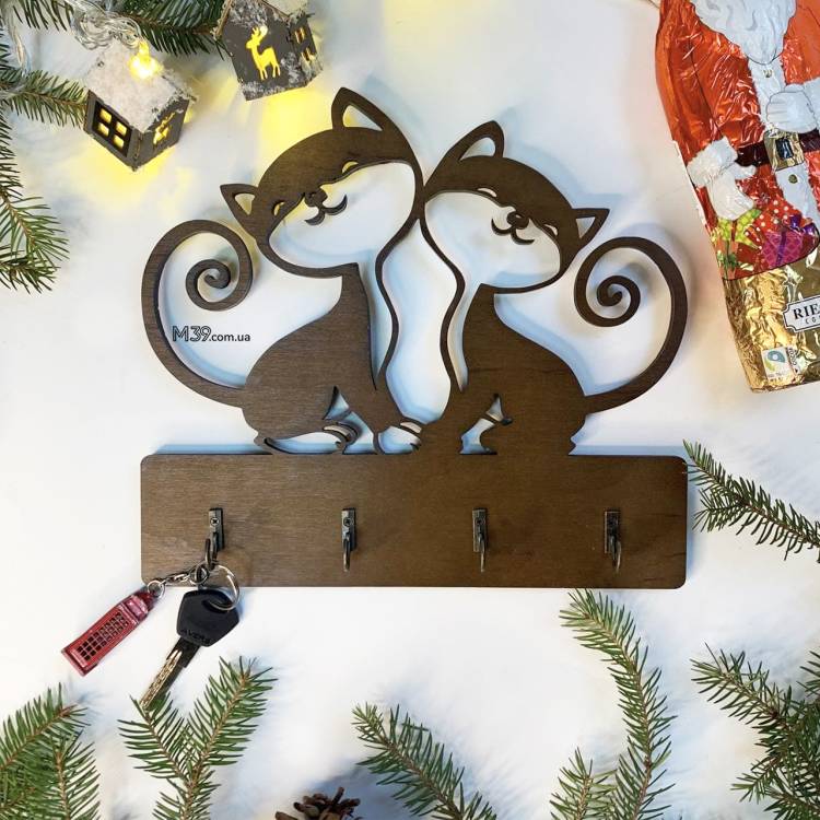 Милий Подарунок на Новосілля - Ключниця "Два Милих Котика" m39.com.ua Милий Подарунок на Новосілля - Ключниця "Два Милих Котика"