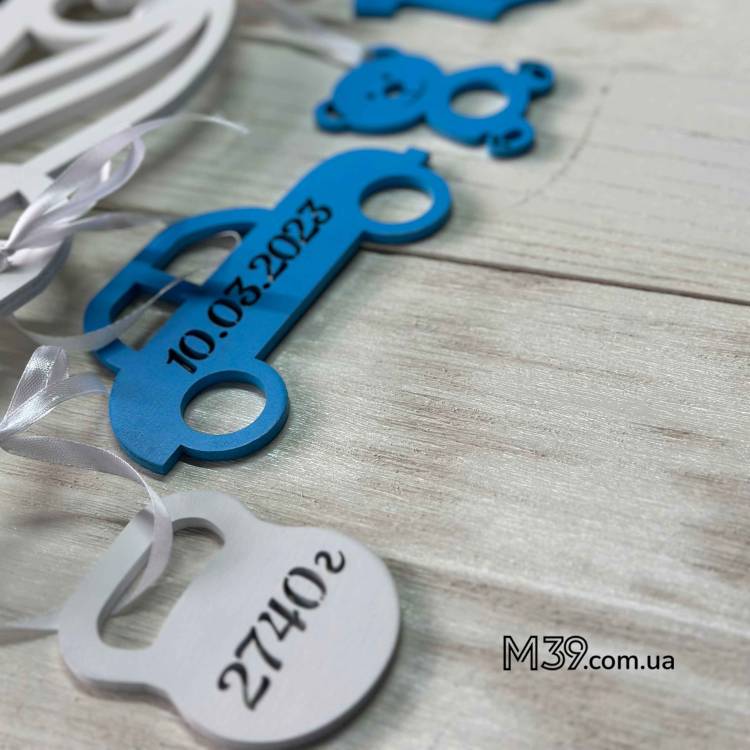 Дитяча іменна метрика на 3 горизонтальні фото 