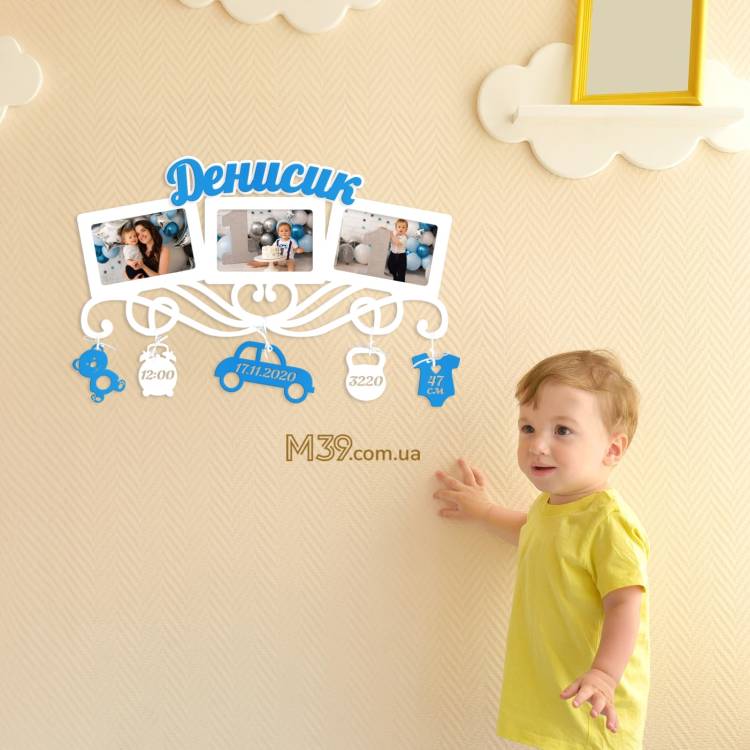 Дитяча іменна метрика на 3 горизонтальні фото m39.com.ua Дитяча іменна метрика на 3 горизонтальні фото