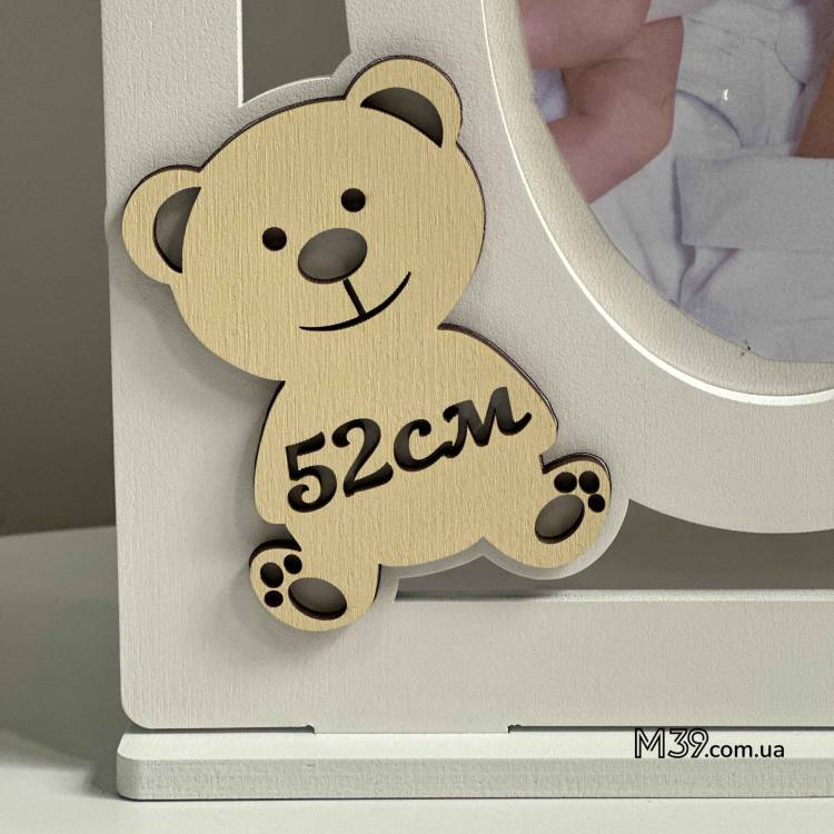 Дитяча іменна метрика-фоторамка на стіл