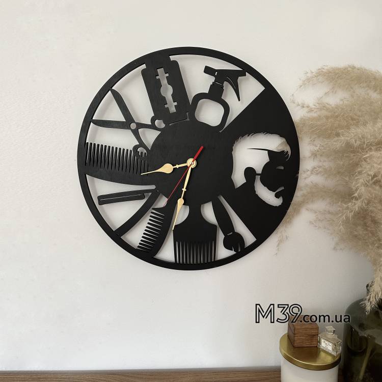 Часы Барбершоп Парикмахер - интерьерные, настенные, декоративные m39.com.ua Часы Барбершоп Парикмахер - интерьерные, настенные, декоративные