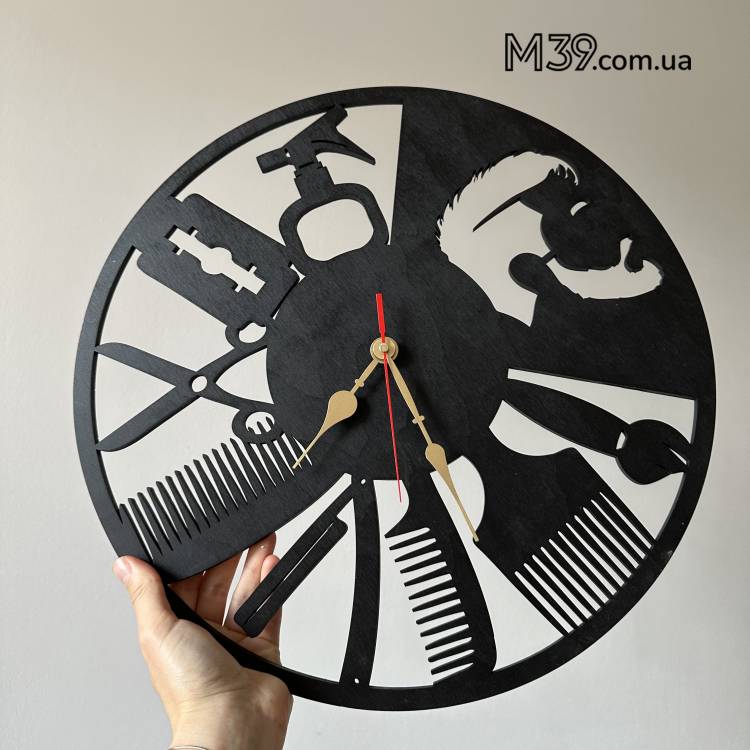Часы Барбершоп Парикмахер - интерьерные, настенные, декоративные m39.com.ua Часы Барбершоп Парикмахер - интерьерные, настенные, декоративные