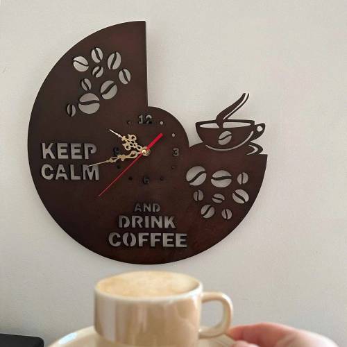 Интерьерные Настенные Часы Декоративные Keep Calm And Drink Coffee