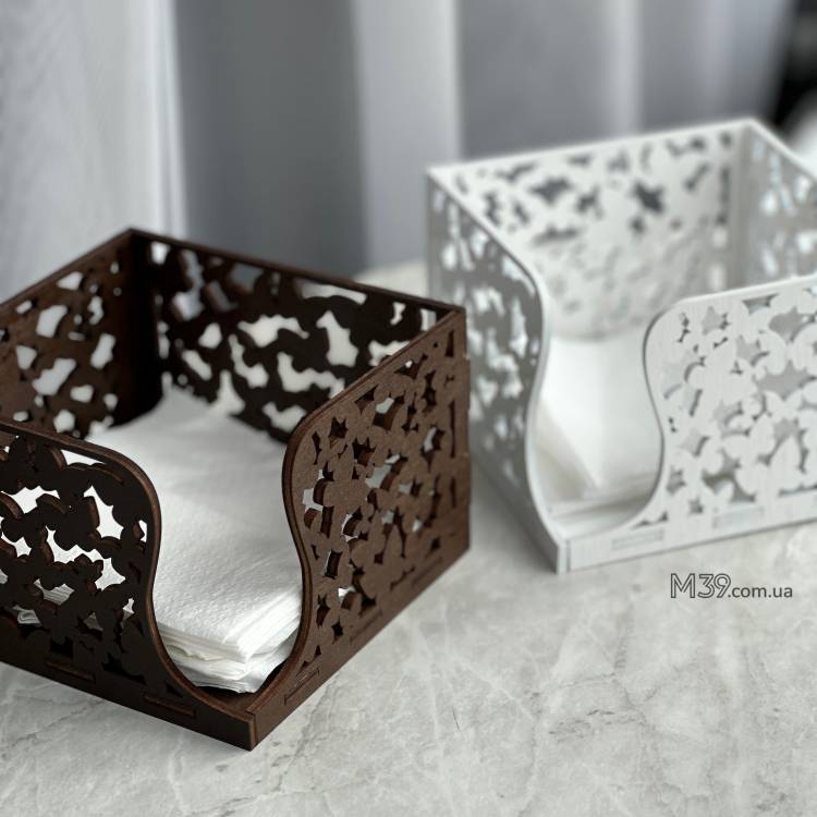 Серветниця з метеликами квадратна m39.com.ua Серветниця з метеликами квадратна