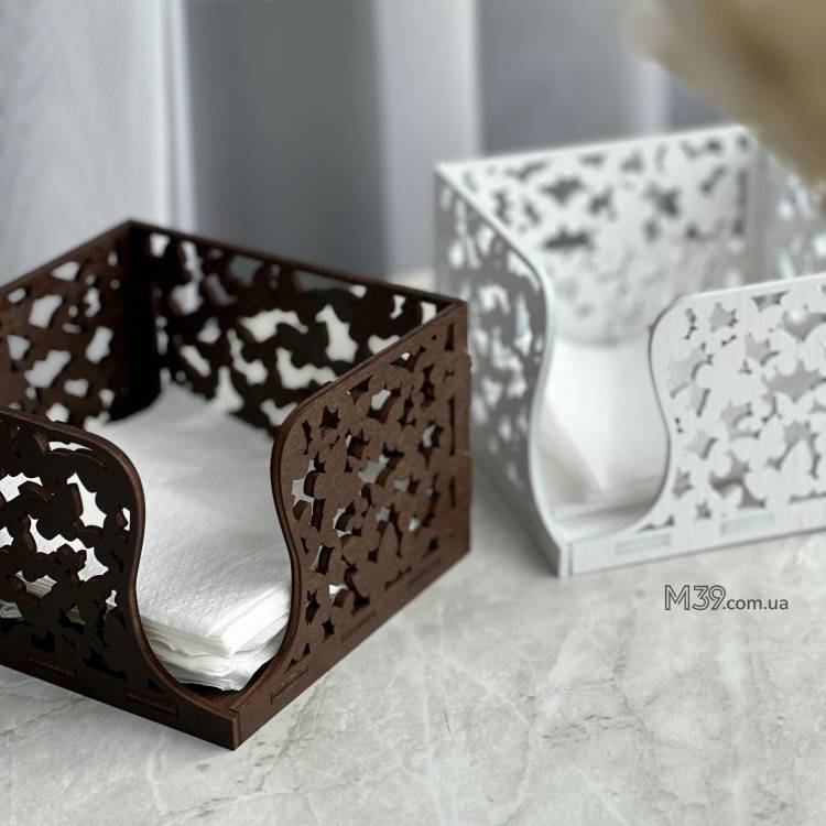 Серветниця з метеликами квадратна m39.com.ua Серветниця з метеликами квадратна