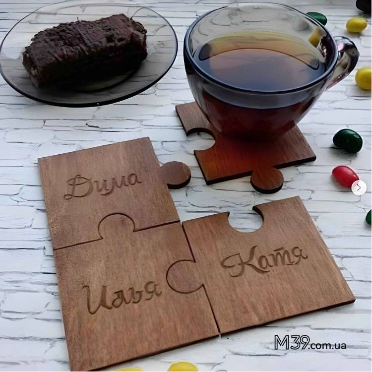 Підставка під гаряче Пазл з Дерева