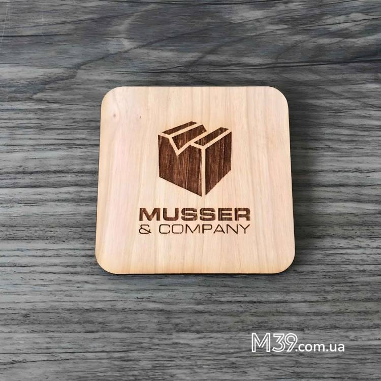 Підставка під Гаряче з Логотипом Фірми з Дерева з Гравіюванням