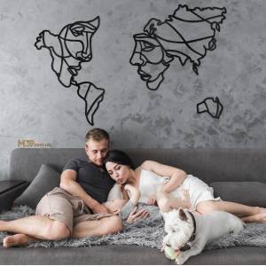 Геометрическое панно из дерева в форме карты Парочка m39.com.ua Геометрическое панно из дерева в форме карты Парочка