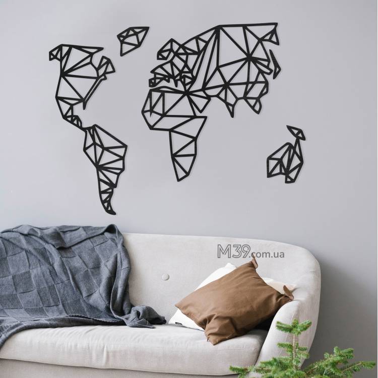 Деревянное настенное панно карта мира Абстрактная m39.com.ua Деревянное настенное панно карта мира Абстрактная