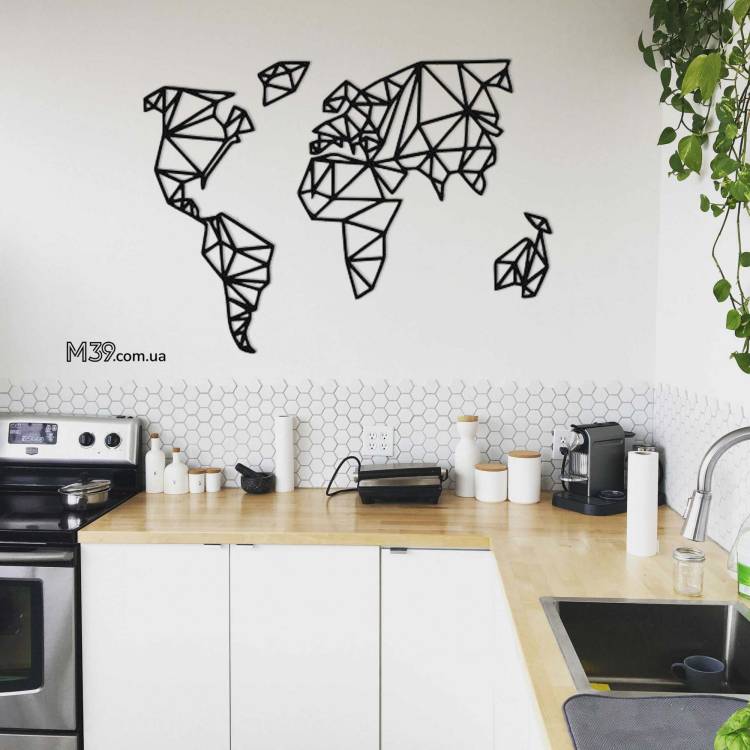 Деревянное настенное панно карта мира Абстрактная m39.com.ua Деревянное настенное панно карта мира Абстрактная