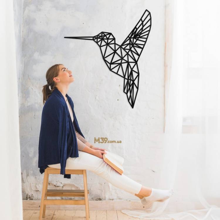 Декор на стену из дерева - Декоративное панно "Колибри", 3д картина из дерева m39.com.ua Декор на стену из дерева - Декоративное панно "Колибри", 3д картина из дерева