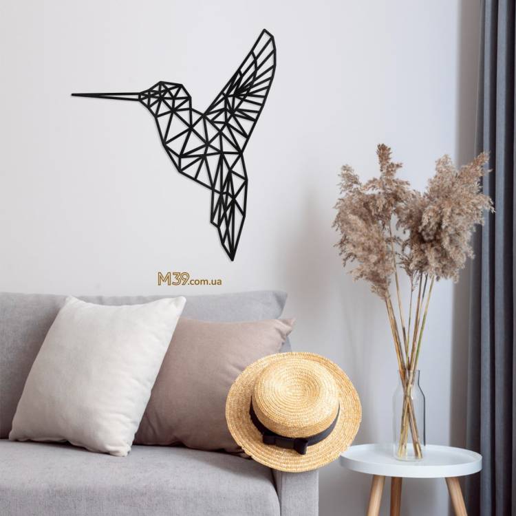 Декор на стену из дерева - Декоративное панно "Колибри", 3д картина из дерева m39.com.ua Декор на стену из дерева - Декоративное панно "Колибри", 3д картина из дерева