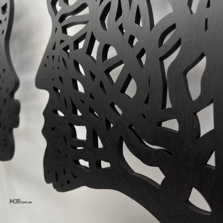 Стилизованное панно из дерева, настенная картина из дерева Парочка-природа