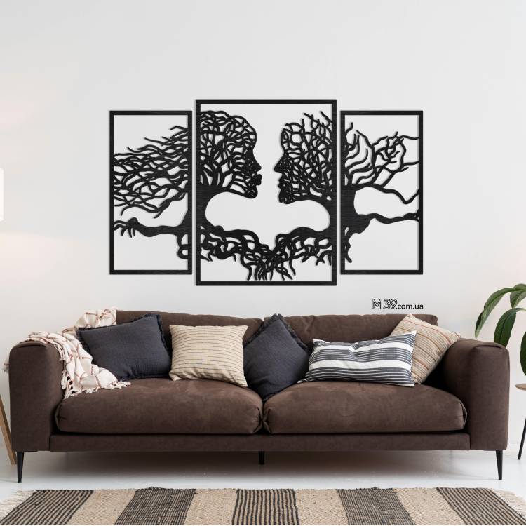 Стилизованное панно из дерева, настенная картина из дерева Парочка-природа m39.com.ua Стилизованное панно из дерева, настенная картина из дерева Парочка-природа