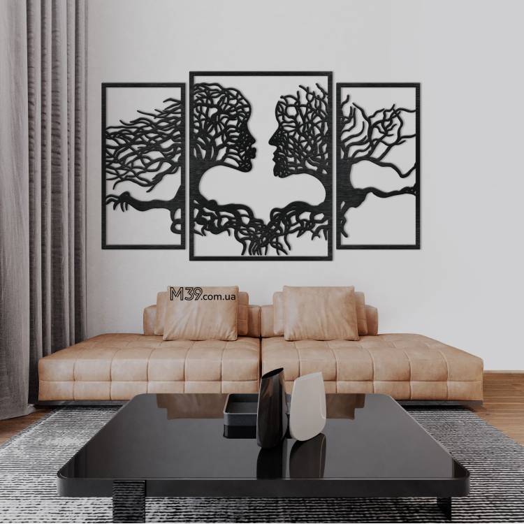 Стилизованное панно из дерева, настенная картина из дерева Парочка-природа m39.com.ua Стилизованное панно из дерева, настенная картина из дерева Парочка-природа