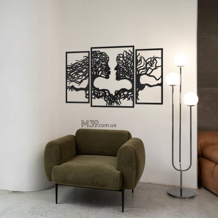 Стилизованное панно из дерева, настенная картина из дерева Парочка-природа m39.com.ua Стилизованное панно из дерева, настенная картина из дерева Парочка-природа