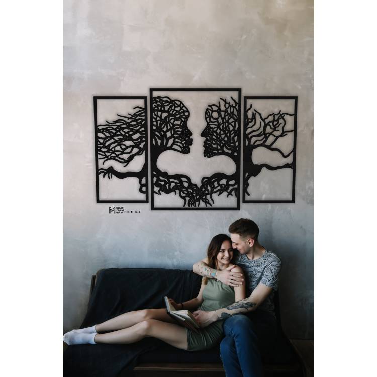 Стилизованное панно из дерева, настенная картина из дерева Парочка-природа m39.com.ua Стилизованное панно из дерева, настенная картина из дерева Парочка-природа