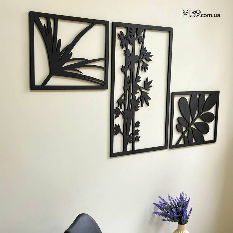 Декоративная картина на стену из дерева Веточки