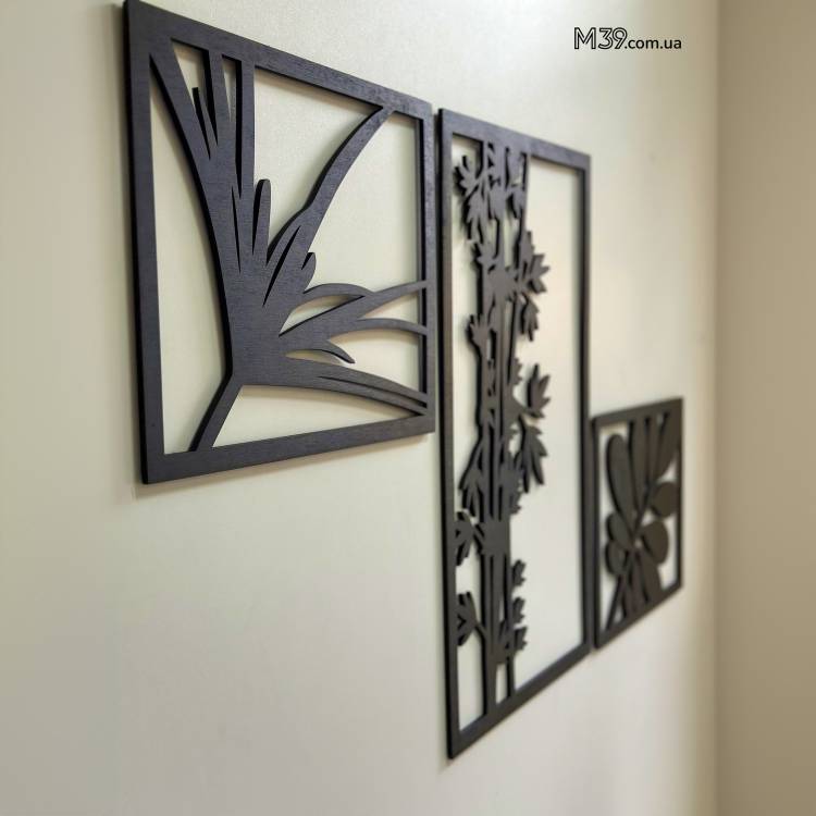 Декоративная картина на стену из дерева Веточки