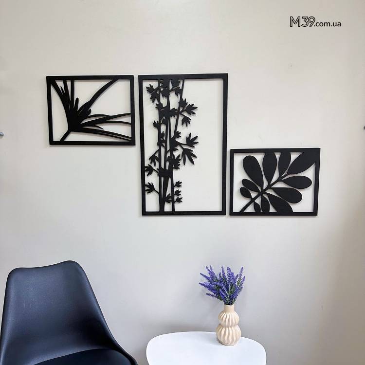 Декоративная картина на стену из дерева Веточки