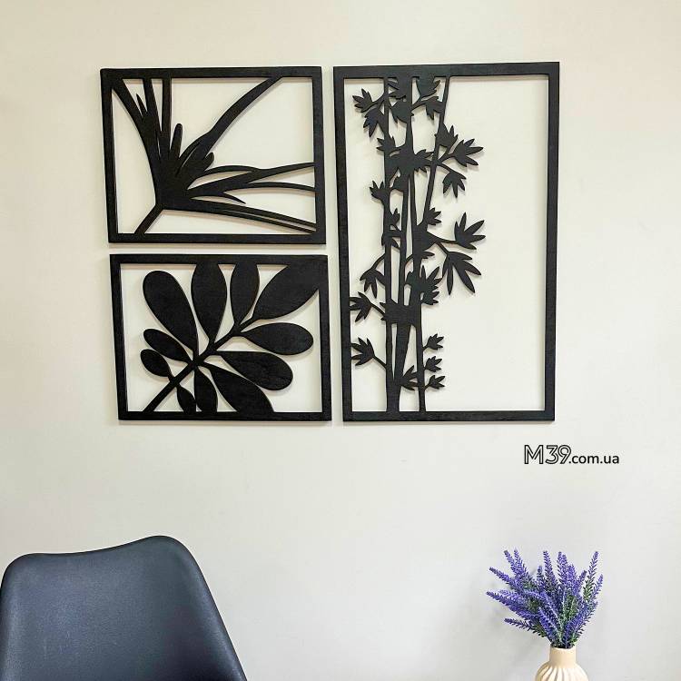 Декоративная картина на стену из дерева Веточки