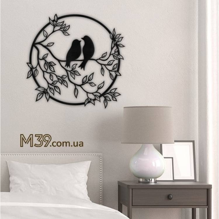 Декоративное панно картина на стену Парочка птичек m39.com.ua Декоративное панно картина на стену Парочка птичек