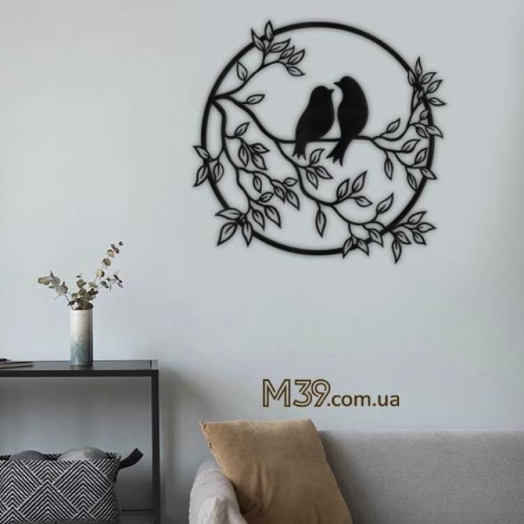 Декоративное панно картина на стену Парочка птичек m39.com.ua Декоративное панно картина на стену Парочка птичек