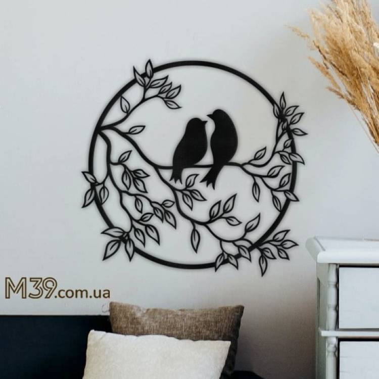 Декоративное панно картина на стену Парочка птичек m39.com.ua Декоративное панно картина на стену Парочка птичек