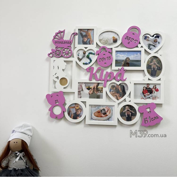 Дитяча метрика велика на 12 фото з рамочкою для узд m39.com.ua Дитяча метрика велика на 12 фото з рамочкою для узд