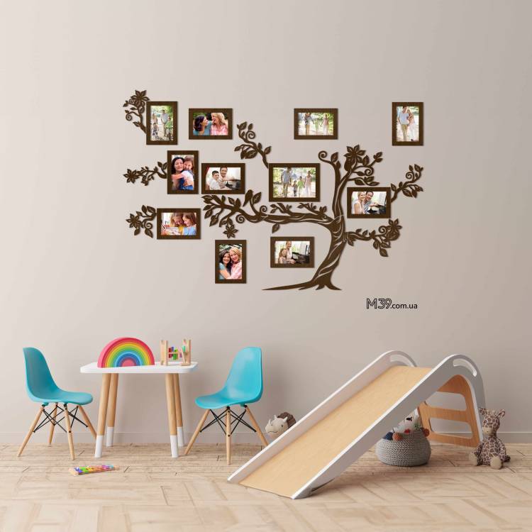 Декор в Садик на Стену - Семейное Дерево "Большое", коллаж из фоторамок m39.com.ua Декор в Садик на Стену - Семейное Дерево "Большое", коллаж из фоторамок