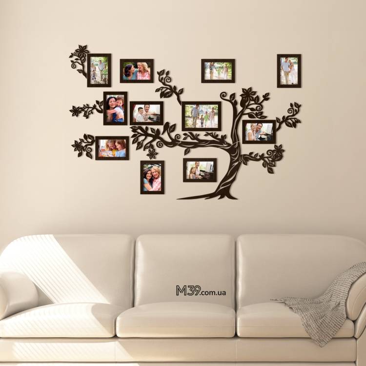 Декор для гостиной на стену - Семейное Дерево, Коллаж из Фоторамок m39.com.ua Декор для гостиной на стену - Семейное Дерево, Коллаж из Фоторамок