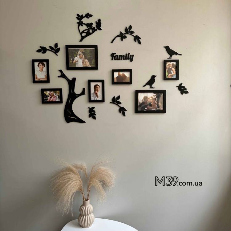 Подарунок на Пасху Батькам - Сімейне дерево "Family"  з пташками 
