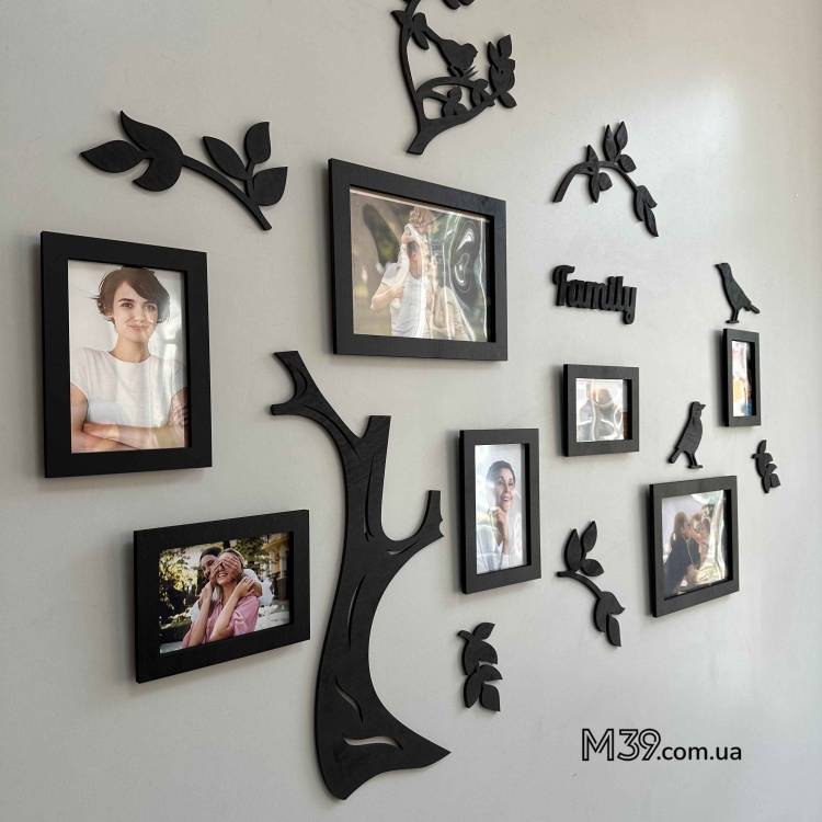 Подарунок на Пасху Батькам - Сімейне дерево "Family"  з пташками 