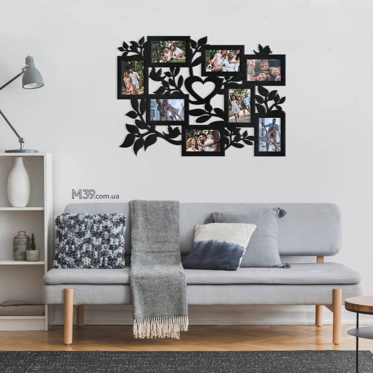 Фоторамка колаж на 8 фото з серцем Крилате Серце