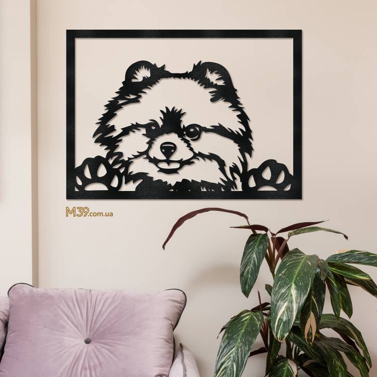 Декоративне панно картина на стіну Собачка Шпіц