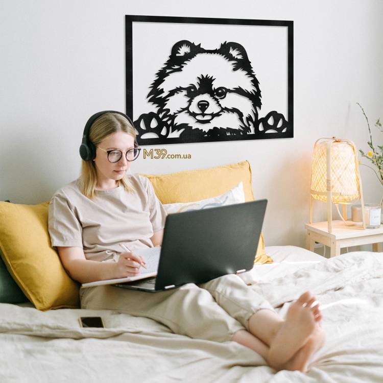 Декоративне панно картина на стіну Собачка Шпіц