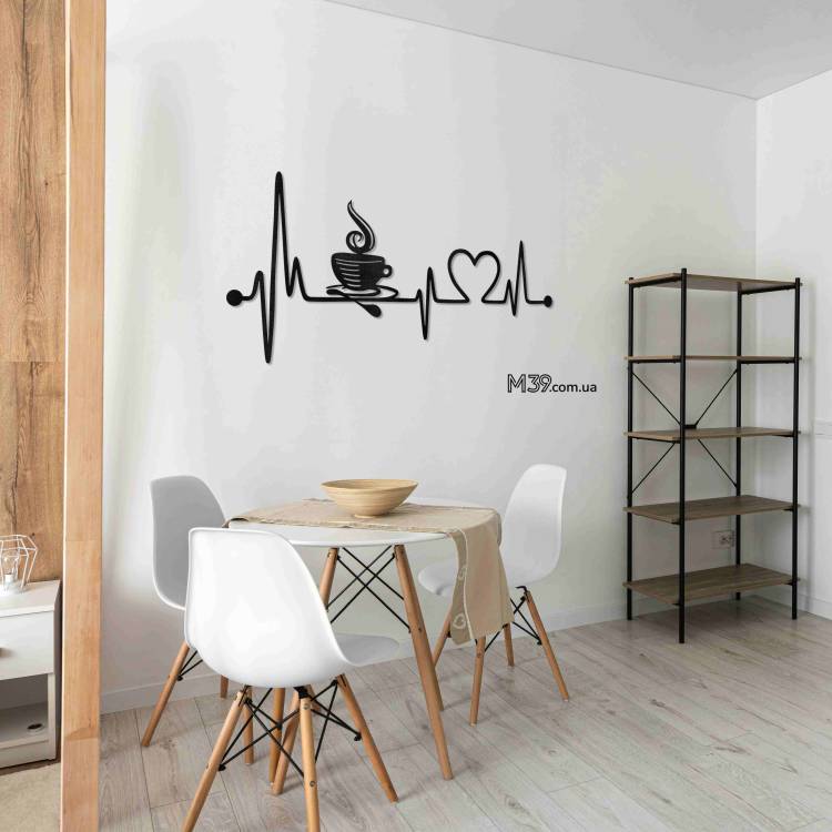 Декор для кухни на стену - панно "Кофе-Сердцебиение" из дерева m39.com.ua Декор для кухни на стену - панно "Кофе-Сердцебиение" из дерева