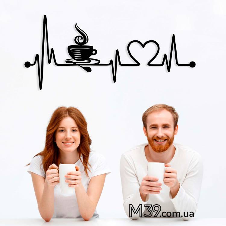 Декоративное панно картина на стену Биение сердца - кофе m39.com.ua Декоративное панно картина на стену Биение сердца - кофе