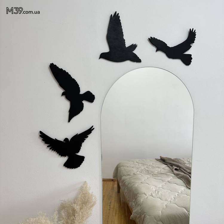 Декоративное панно картина на стену 4 птицы