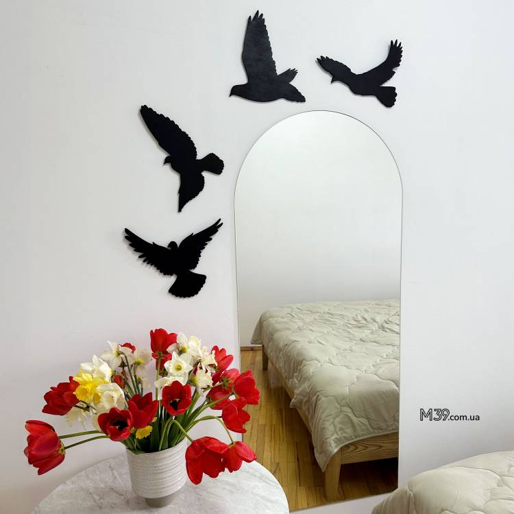 Декоративное панно картина на стену 4 птицы