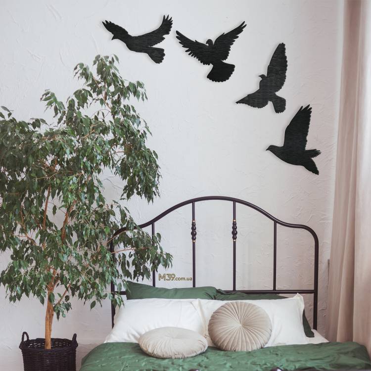 Декоративное панно картина на стену 4 птицы m39.com.ua Декоративное панно картина на стену 4 птицы