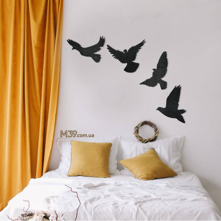 Декоративное панно картина на стену 4 птицы m39.com.ua Декоративное панно картина на стену 4 птицы