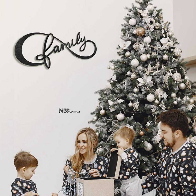 Декор на стену из дерева - панно "Family Infinity", 3D картина из дерева m39.com.ua Декор на стену из дерева - панно "Family Infinity", 3D картина из дерева