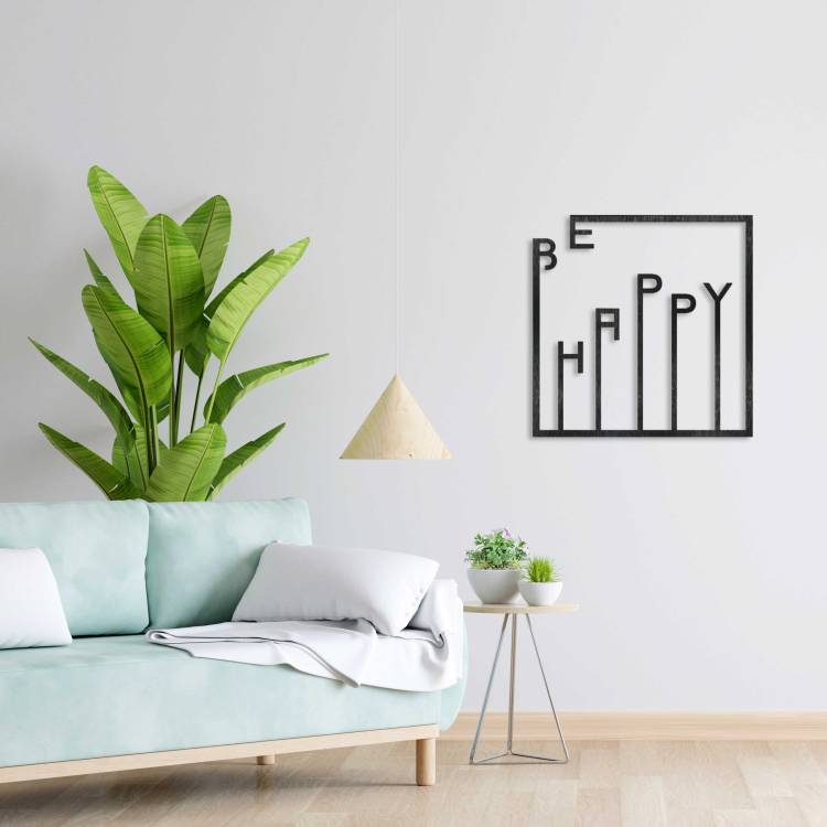 Декоративное панно картина на стену "Be happy" m39.com.ua Декоративное панно картина на стену "Be happy"
