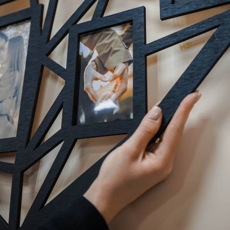 Подарунок до дня Валентина фоторамка колаж серце полігональне геометричне