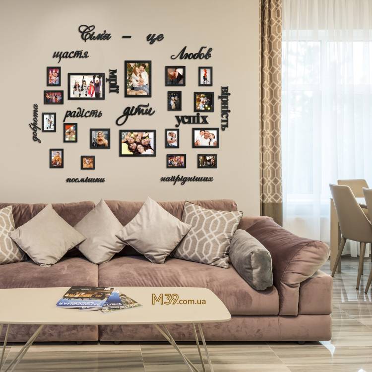 Подарунок на Новосілля Друзям - Фоторамка Колаж на Стіну "Сім